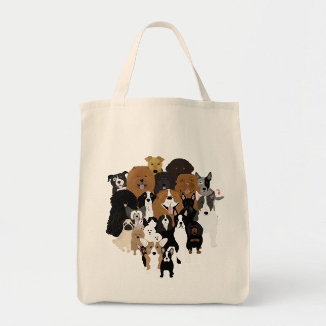 Bolsa Tote Cães, Gato, Saco de Tota de Frango (Frente)