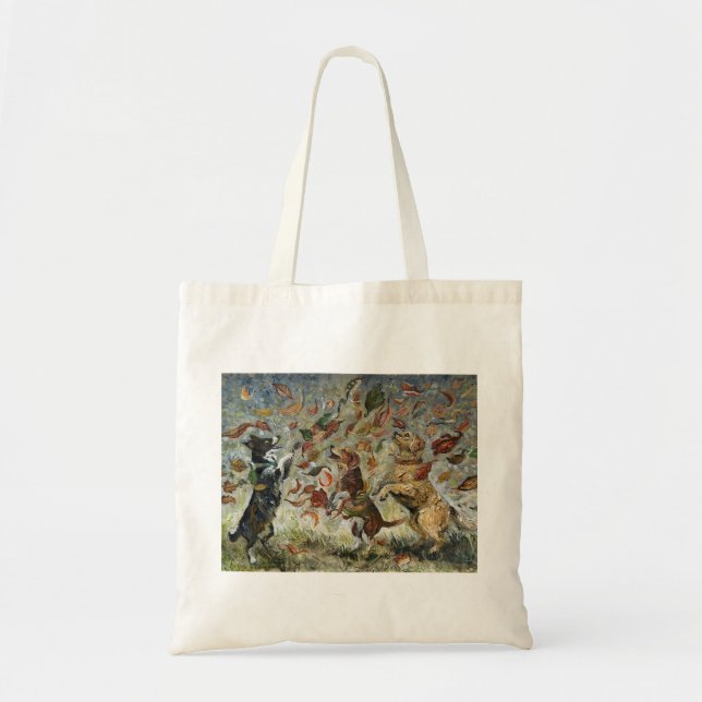 Bolsa Tote Cães Golden Retriever com Cauda de Outono Capricho (Frente)
