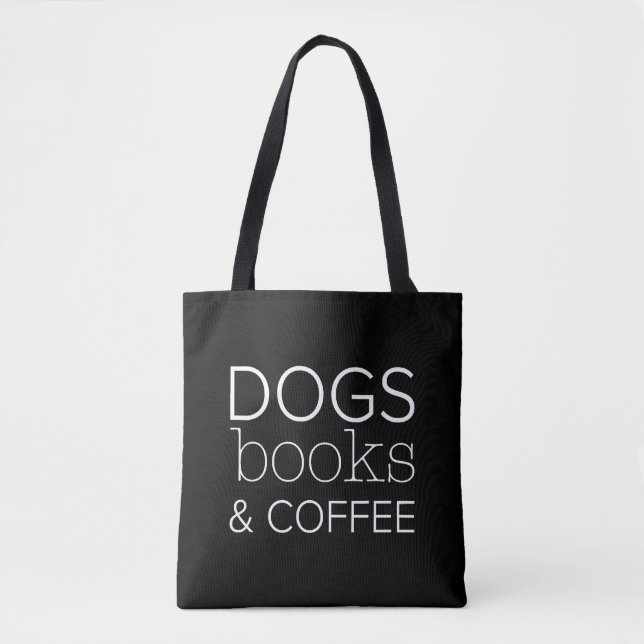 Bolsa Tote Cães Livros Café Cachorro Cachorro Cães Mãe (Frente)