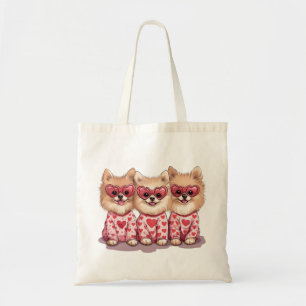 Bolsa Tote Cães Pomeranianos dias de os namorados