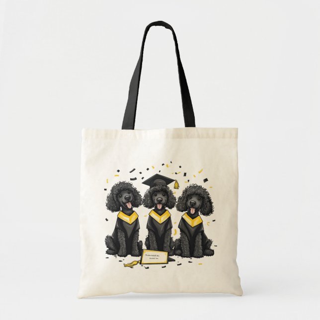 Bolsa Tote Cães Poodle Padrão De Graduação (Frente)