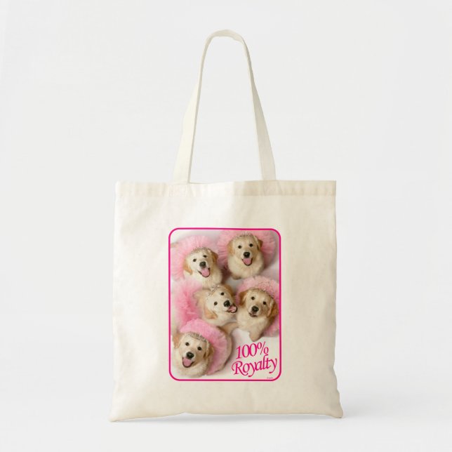 Bolsa Tote Cães Princesas em Tiaras (Frente)