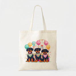 Bolsa Tote Cães Rottweiler Num Carnaval