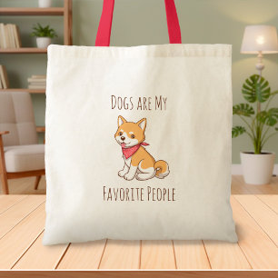 Bolsa Tote Cães são minhas Pessoas Favoritas Cachorrinho Shib