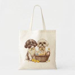 Bolsa Tote Cães Shih Tzu de Páscoa