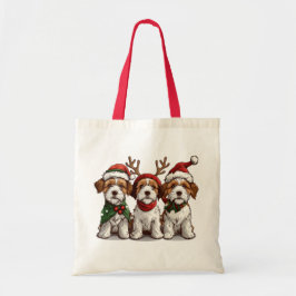 Bolsa Tote Cães Terrier Fox Terrier do Welsh Wire de Natal