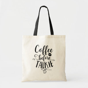 Bolsa Tote CAFÉ ANTES DO TALKIE Tipografia Moderna Personaliz