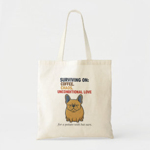 Bolsa Tote Café Bagunçado de Batata Frenchie Amor Engraçado M