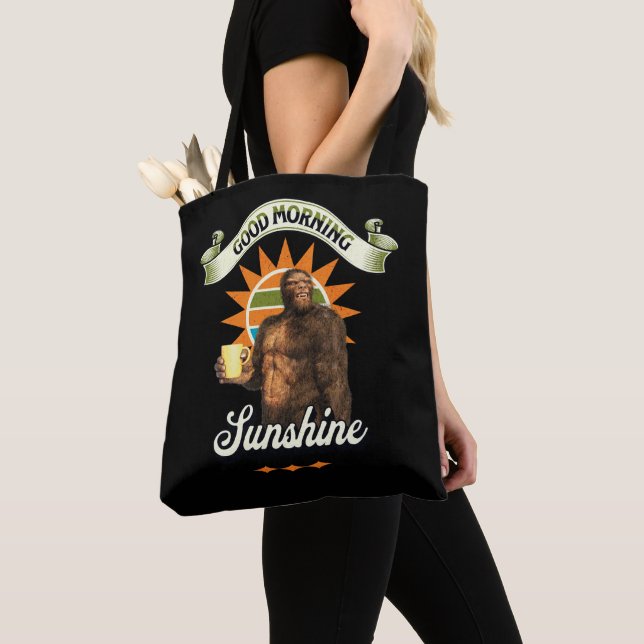 Bolsa Tote Café Bigfoot Engraçado Humor Matinal (Close Up)