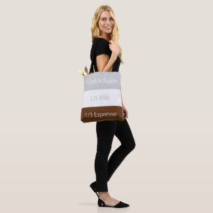 Bolsa Tote Café cappuccino de receita Design de texto