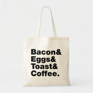 Bolsa Tote Café da manhã (Bacon & Ovos & Toast & Coffee.)