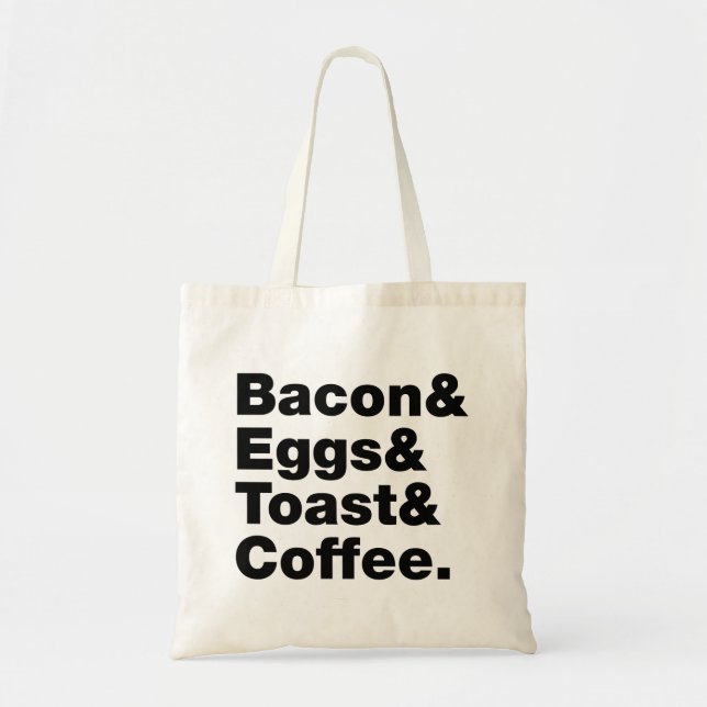 Bolsa Tote Café da manhã (Bacon & Ovos & Toast & Coffee.) (Frente)