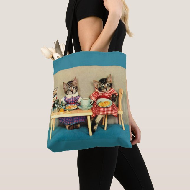 Bolsa Tote café da manhã com gatinhos (Close Up)