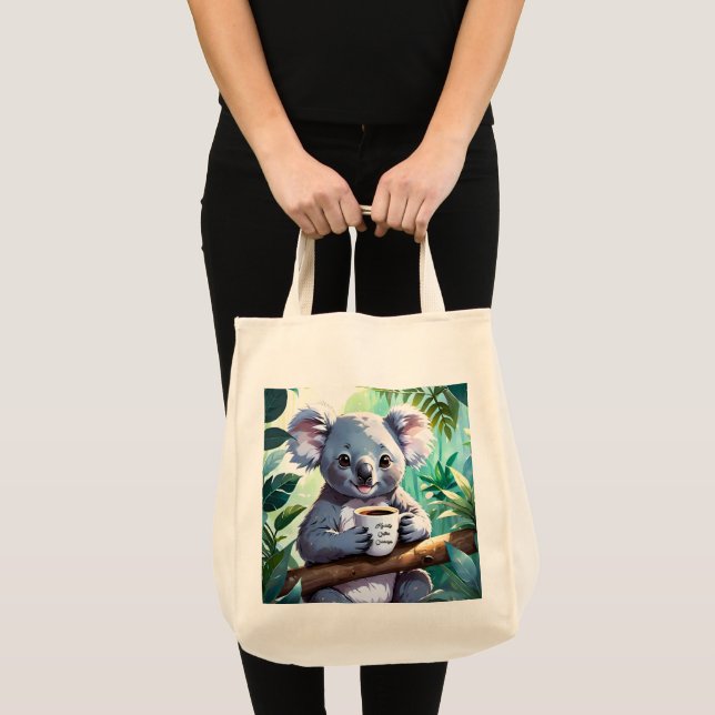 Bolsa Tote Café da Selva de Cozy Koala (Frente (produto))