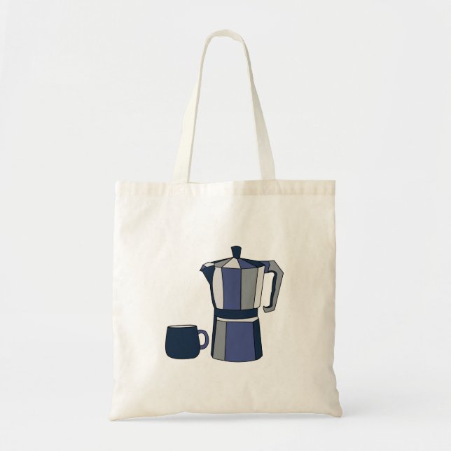 Bolsa Tote Café de Cafeteira Caneca de Café (Frente)