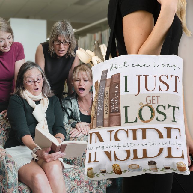 Bolsa Tote Café de chá e Livros Leitura Livro Saco (Vintage personalized coffee, tea and books book club librarian tote bag for author signatures gift)