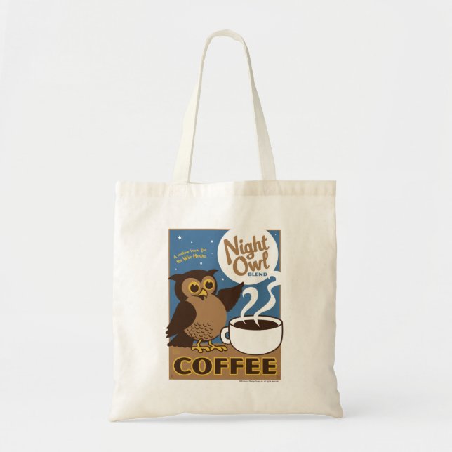 Bolsa Tote Café de Coruja Noturna (Frente)