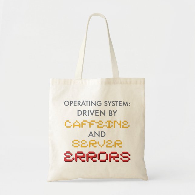 Bolsa Tote Café de Programador Engraçado e Erros de Servidor (Frente)