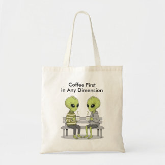 Bolsa Tote Café Divertido e Alienígenas