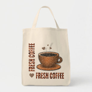 Bolsa Tote Café e copo de café frescos