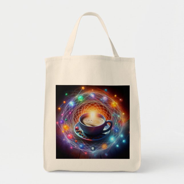 Bolsa Tote Café e o Cosmos: Uma Sinza de Energia (Frente)
