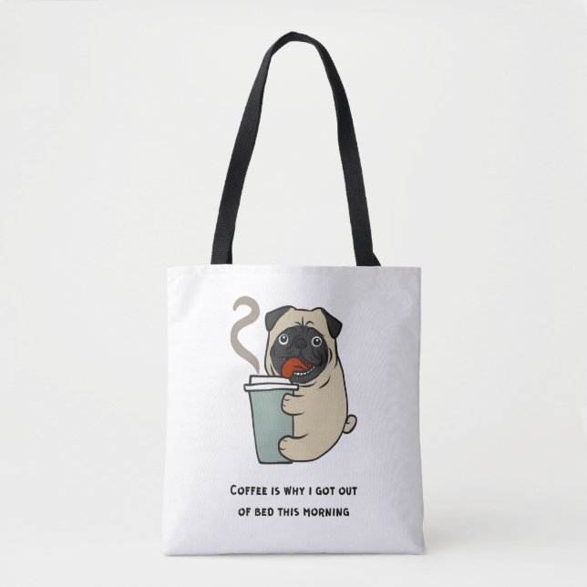 Bolsa Tote Café é por isso que saí da cama (Frente)