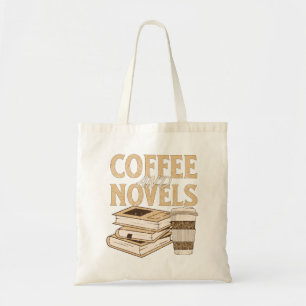 Bolsa Tote café e romance engraçado livro vintage leitura