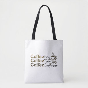 Bolsa Tote Café em Todo Lugar Elegante e Reutilizá