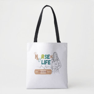 Bolsa Tote "Café, esfregões e salvamento de vidas - Enfermeir