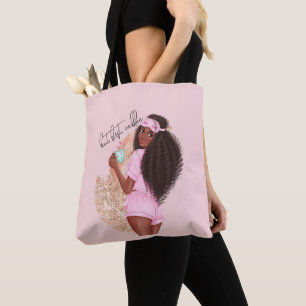 Bolsa Tote Café Faux Brilho Cabelo Rosa Rosa