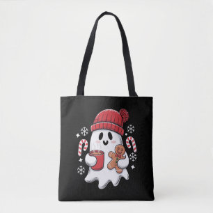 Bolsa Tote Café Físico Fantasma Natal Café Físico Retro Xmas