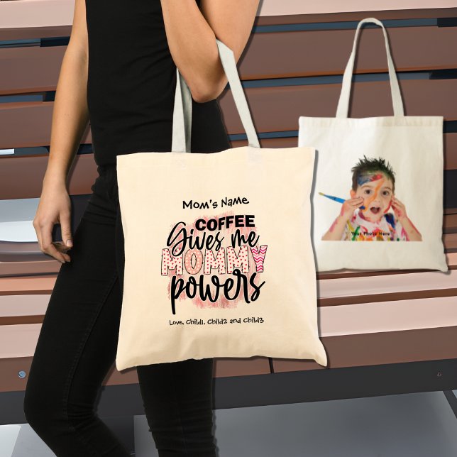 Bolsa Tote Café Me Dá Foto Personalizável De Potências De Mam (Criador carregado)