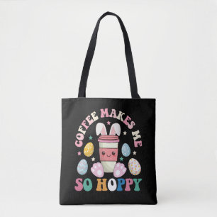 Bolsa Tote Café Me Deixa Tão Feliz Coelhinho Bunny Alegre Pás
