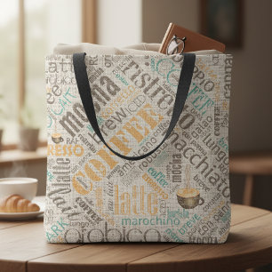 Bolsa Tote Café na cerceta ID283 da nuvem da palavra de