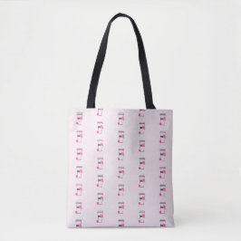Bolsa Tote Café Para Levar Com Flores Rosas