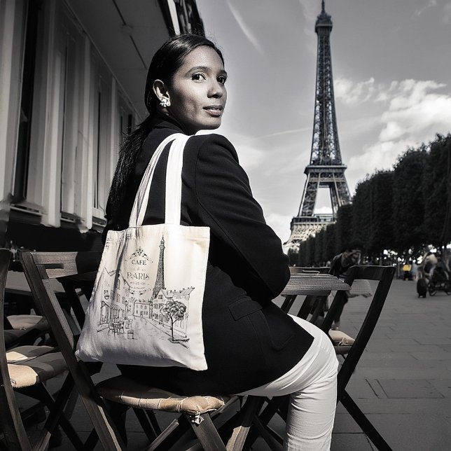 Bolsa Tote Cafe Paris Tote Bag (Criador carregado)