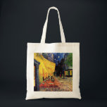 Bolsa Tote Café Terrace à noite por Vincent van Gogh<br><div class="desc">Café Terrace, no Place du Forum, de Vincent van Gogh, é uma pintura de paisagens arquitetônicas de apos impressionismo de arte. Uma vista exterior de um restaurante com mesas, cadeiras, garçons e jantar em pessoas. Uma bela noite com estrelas no céu em Arles, França. Sobre o artista: Vincent Willem van...</div>