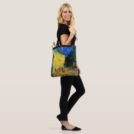 Bolsa Tote Café Terrace at Night by Van Gogh – Custom Text