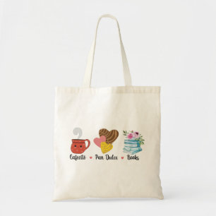 Bolsa Tote Cafecito, PanDulce, Livros Tote Bag