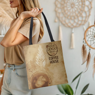 Bolsa Tote Cafés de arte e café compram logotipo Empresa