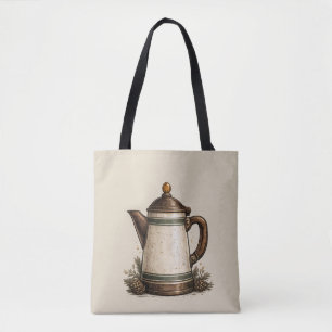 Bolsa Tote Cafeteira de Esmalte Vintage