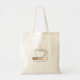 Bolsa Tote Caffeine Loading -Minimalist Funny Coffee Line Art