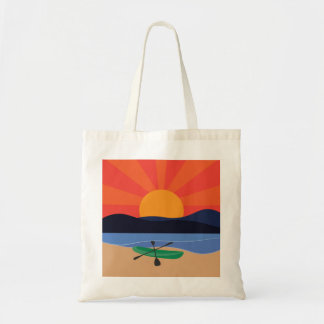 Bolsa Tote Caiaque no Lago ao Pôr do Sol