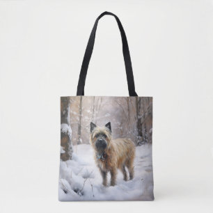 Bolsa Tote Cairn Terrier Deixe Nevar Natal