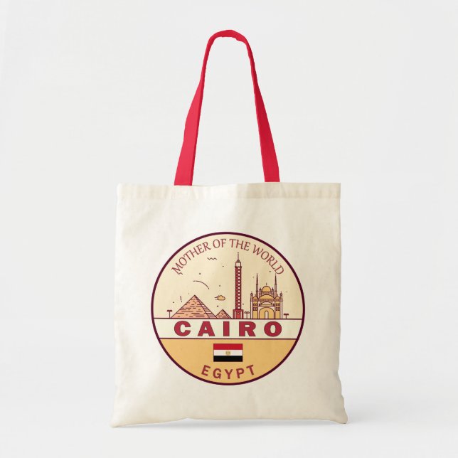 Bolsa Tote Cairo Egypt Skyline Emblem (Frente)
