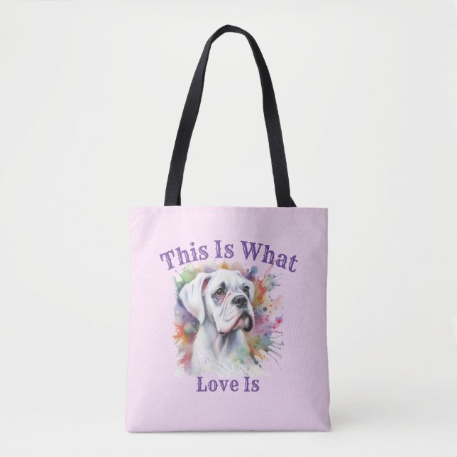 Bolsa Tote Caixa de Aquarela Boxer Isto É O Que É Amor ❤ (Frente)