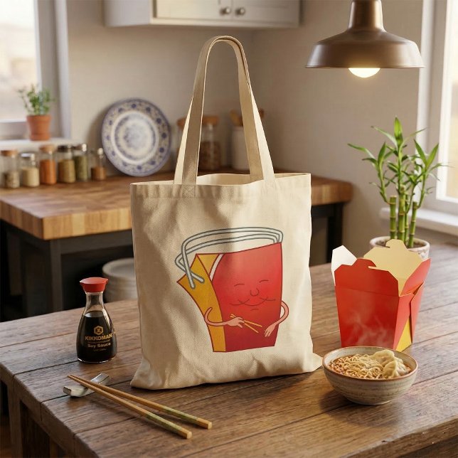 Bolsa Tote Caixa de Comida para Levar com Hashis Comida Asiát (Criador carregado)