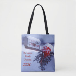 Bolsa Tote Caixa de correio de neve, tosse de pinho, arco ver