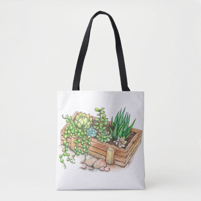 Bolsa Tote Caixa do plantador do Succulent (Frente)