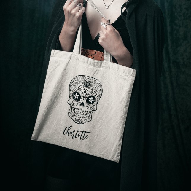 Bolsa Tote Calavera Skull Personalizado Halloween (Criador carregado)